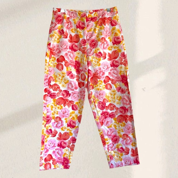 Talbots Pants - Talbots  floral Cottagecore feminine colorful cotton Pants size 10